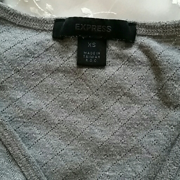 ✅Vintage Express Grey V-neck … - Picture 7 of 8